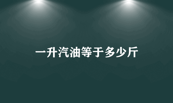 一升汽油等于多少斤