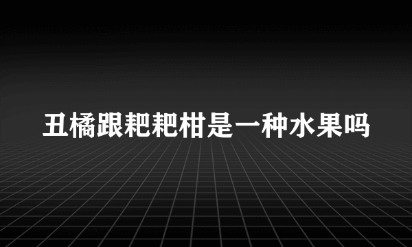 丑橘跟耙耙柑是一种水果吗