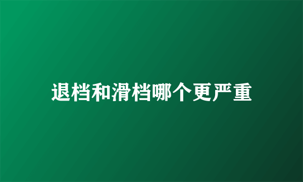 退档和滑档哪个更严重