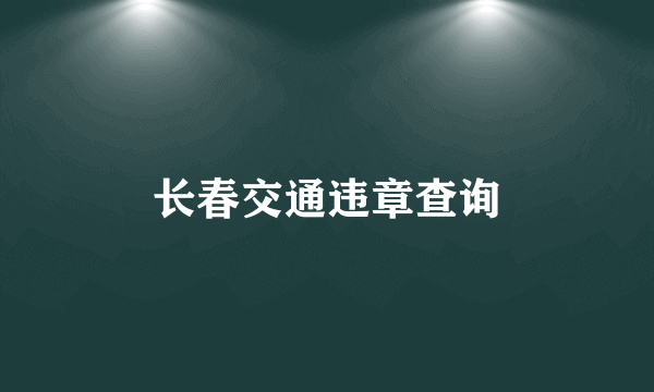 长春交通违章查询