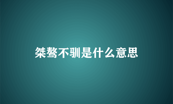 桀骜不驯是什么意思