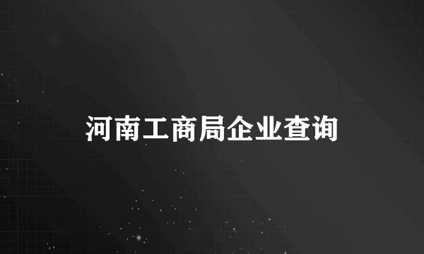 河南工商局企业查询