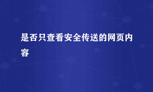 是否只查看安全传送的网页内容