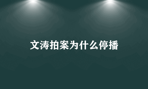 文涛拍案为什么停播