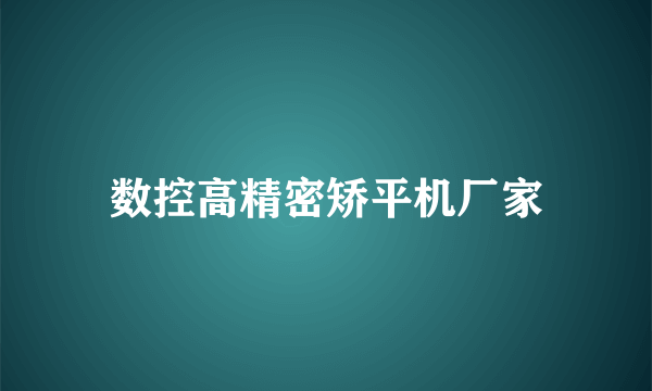 数控高精密矫平机厂家