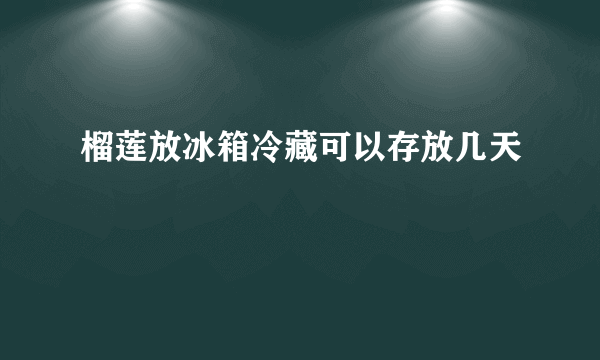 榴莲放冰箱冷藏可以存放几天