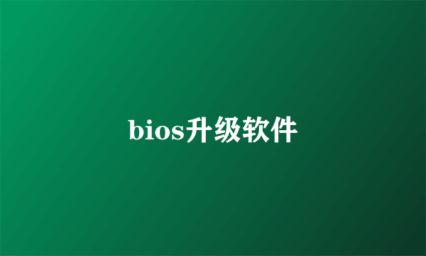 bios升级软件