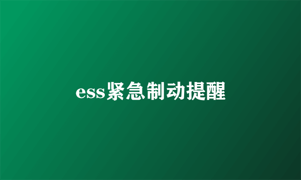 ess紧急制动提醒