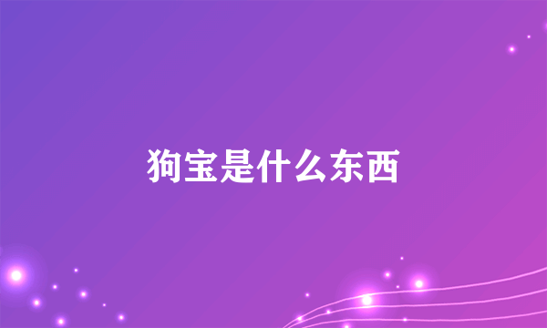 狗宝是什么东西