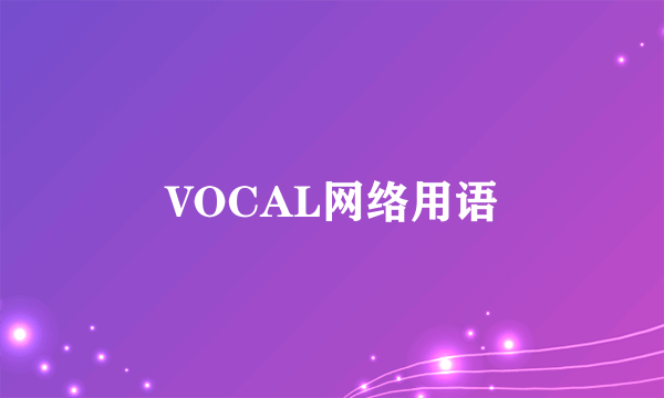 VOCAL网络用语