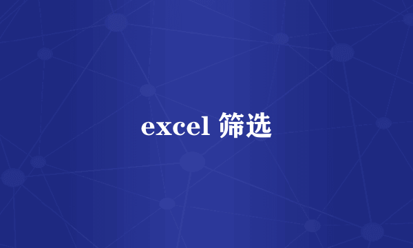 excel 筛选