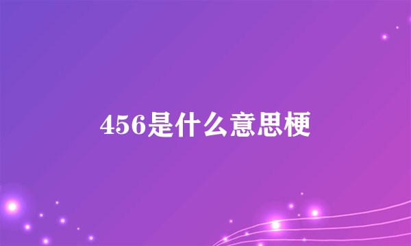 456是什么意思梗