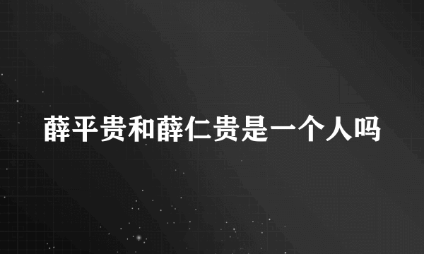 薛平贵和薛仁贵是一个人吗