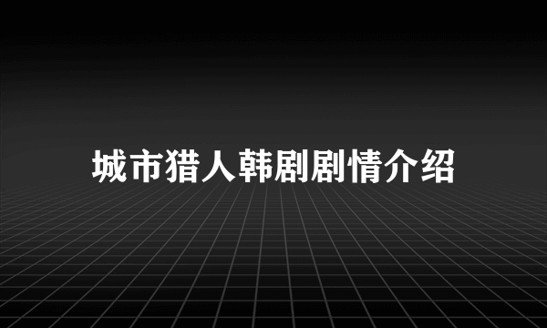 城市猎人韩剧剧情介绍