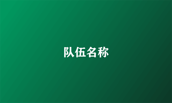 队伍名称