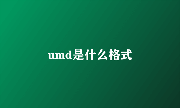 umd是什么格式