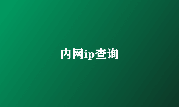 内网ip查询