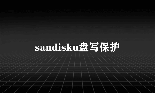 sandisku盘写保护