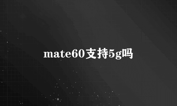 mate60支持5g吗