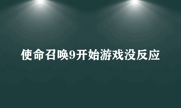 使命召唤9开始游戏没反应