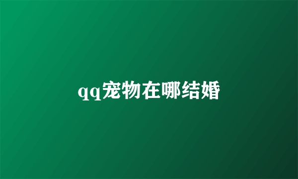 qq宠物在哪结婚