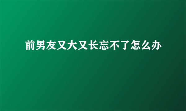 前男友又大又长忘不了怎么办