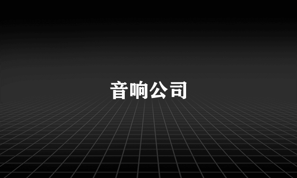 音响公司