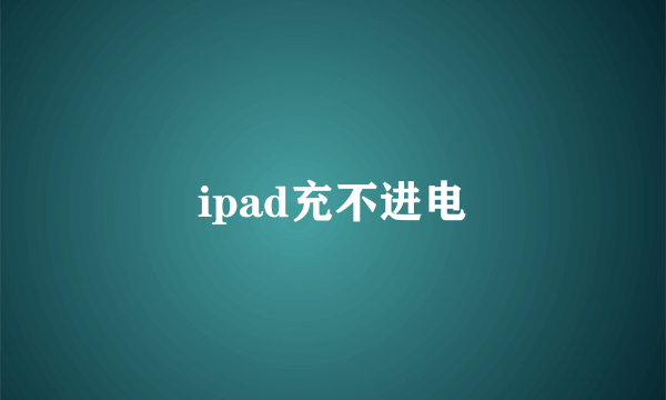 ipad充不进电