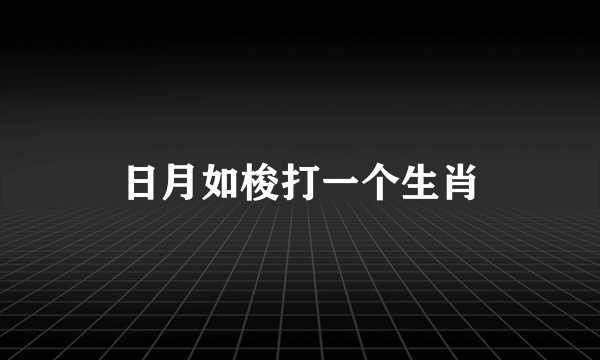 日月如梭打一个生肖