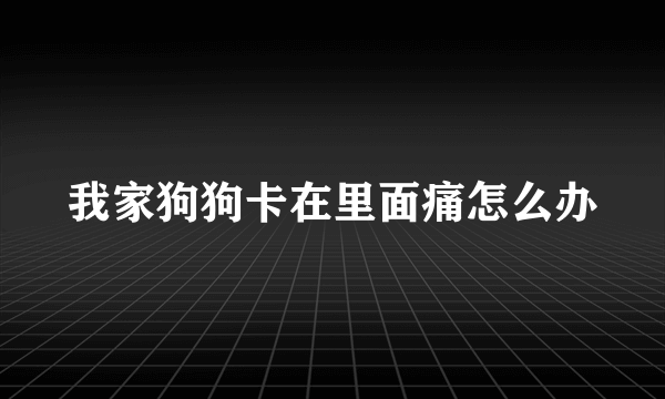 我家狗狗卡在里面痛怎么办