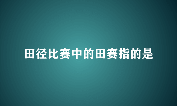 田径比赛中的田赛指的是