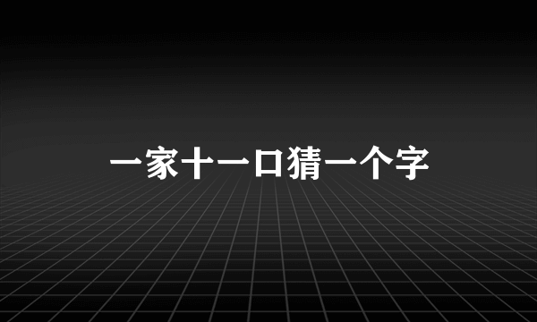 一家十一口猜一个字