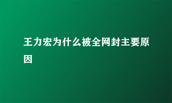 王力宏为什么被全网封主要原因