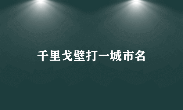 千里戈壁打一城市名