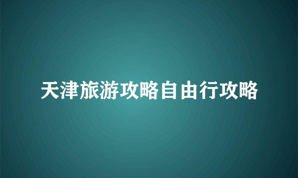 天津旅游攻略自由行攻略