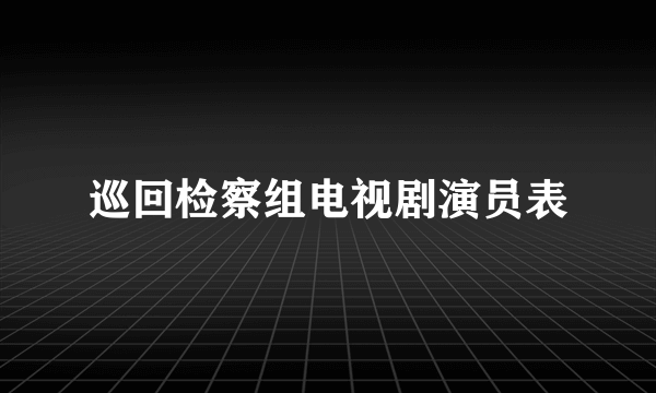 巡回检察组电视剧演员表