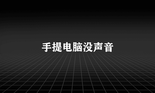 手提电脑没声音