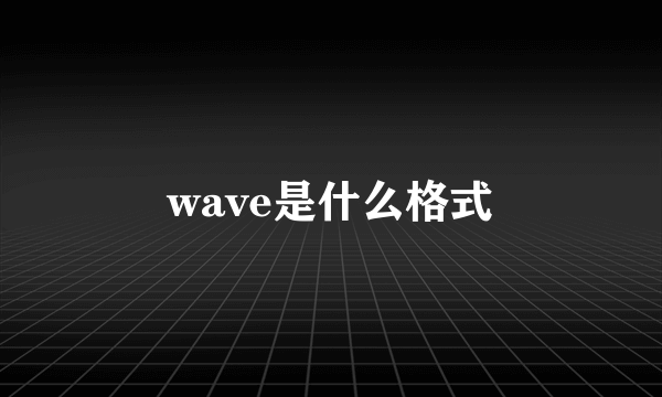 wave是什么格式