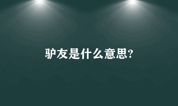 驴友是什么意思?