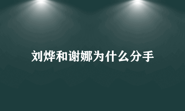 刘烨和谢娜为什么分手