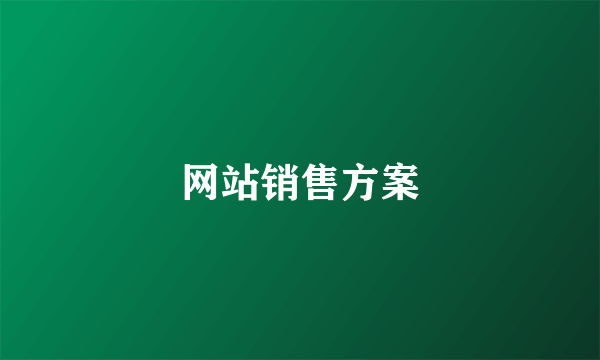 网站销售方案