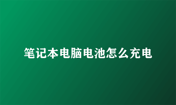 笔记本电脑电池怎么充电