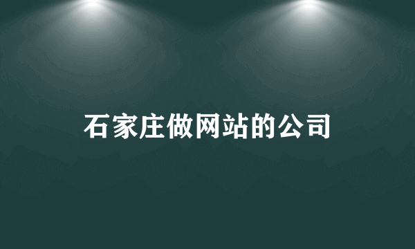 石家庄做网站的公司