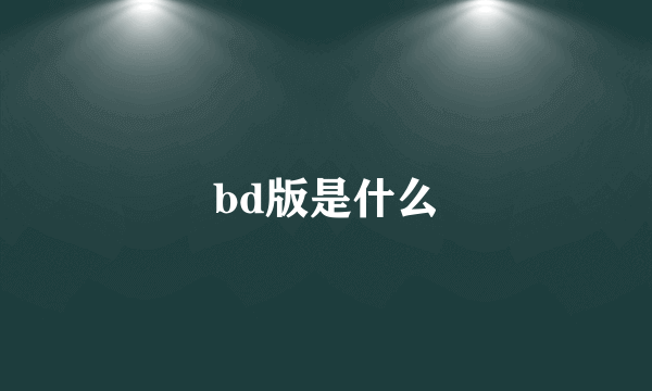 bd版是什么