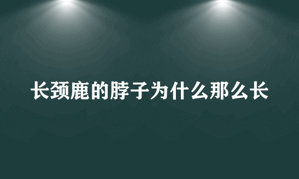 长颈鹿的脖子为什么那么长