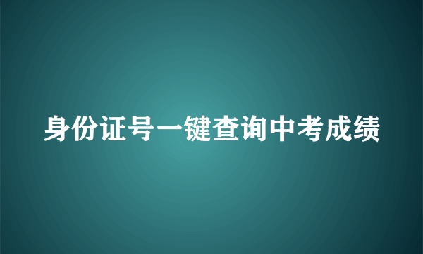 身份证号一键查询中考成绩