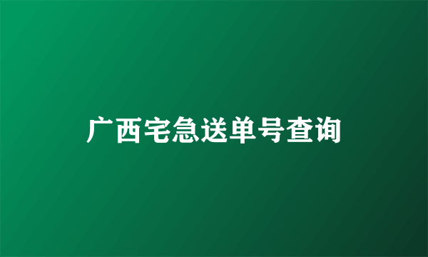 广西宅急送单号查询