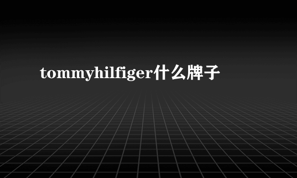 tommyhilfiger什么牌子