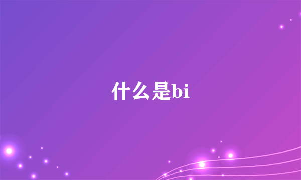 什么是bi