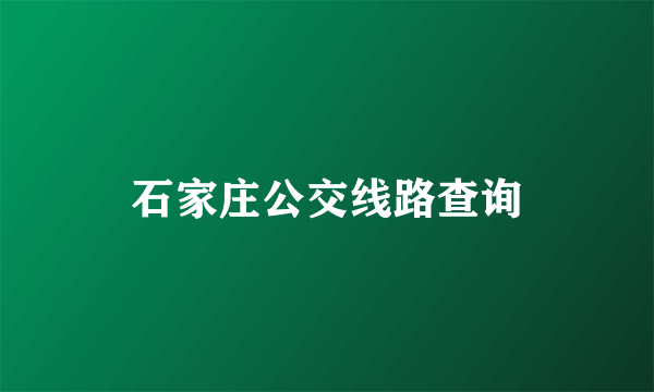 石家庄公交线路查询